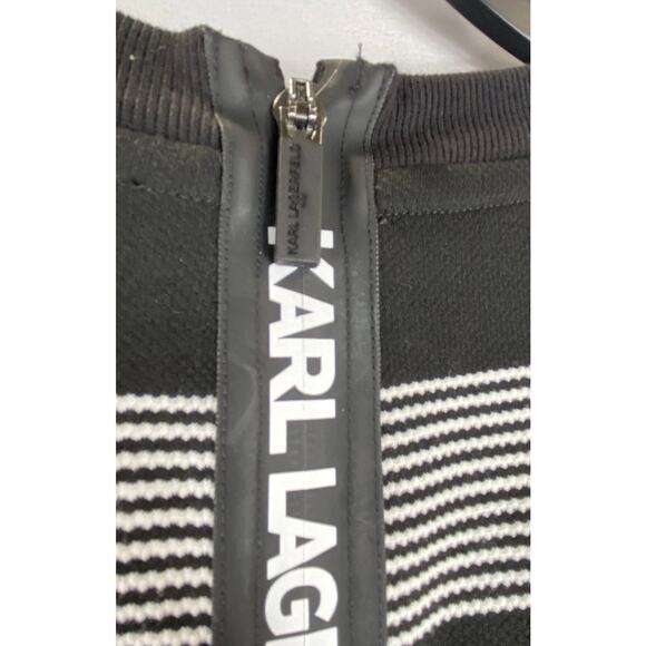 KARL LAGERFELD Paris Striped Logo Patch Dress with Pocket - Picture 7 of 9